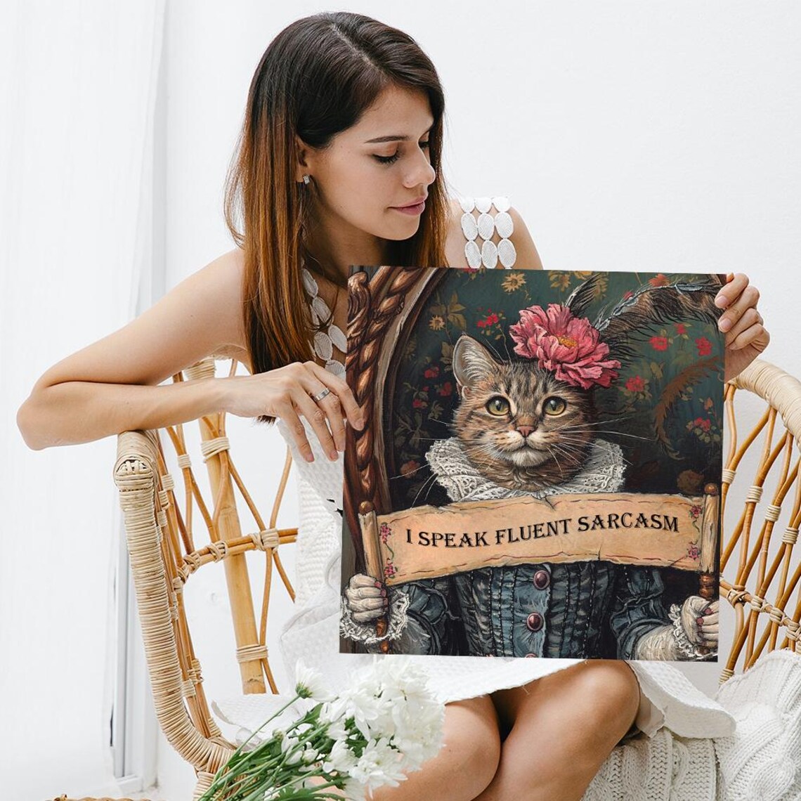 Sarcastic Cat Nobility Vintage Whimsical Art Print - Image 3