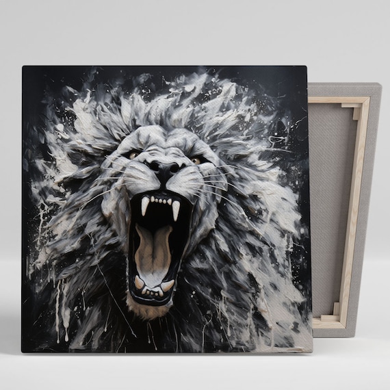 Roaring Lion Safari Decor for Living Room Art Print