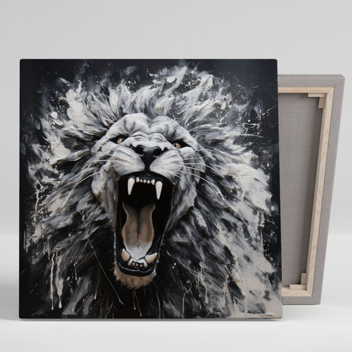 Roaring Lion Safari Decor for Living Room Art Print