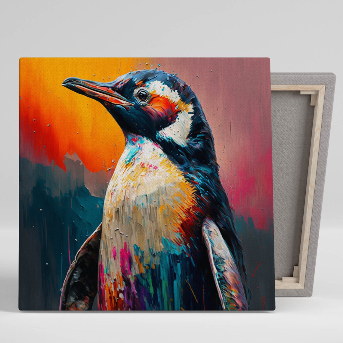 Penguin Black and White Wildlife Poster Print