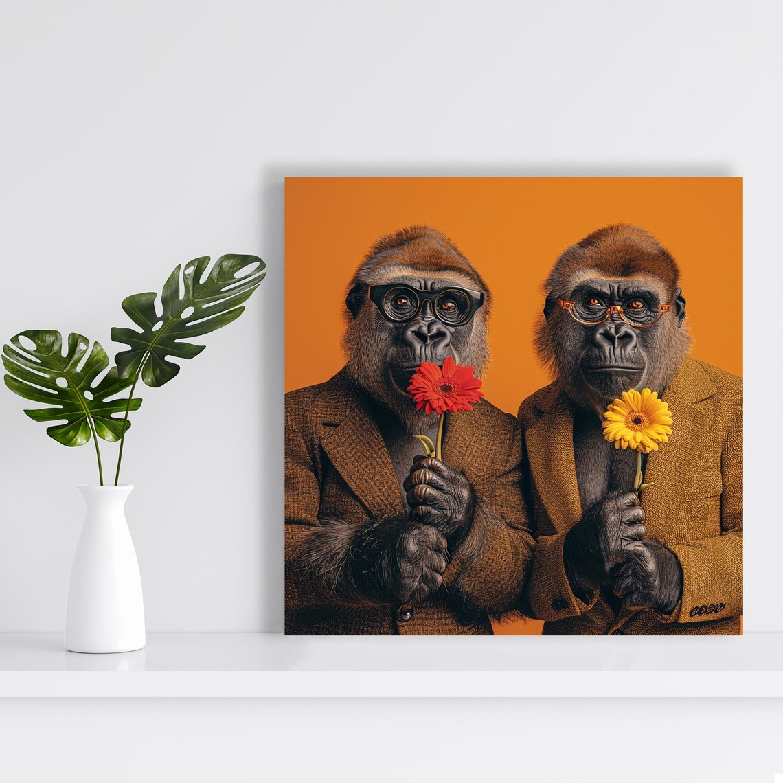 Whimsical Gorilla Art Print, Animal Wall Decor - Image 2