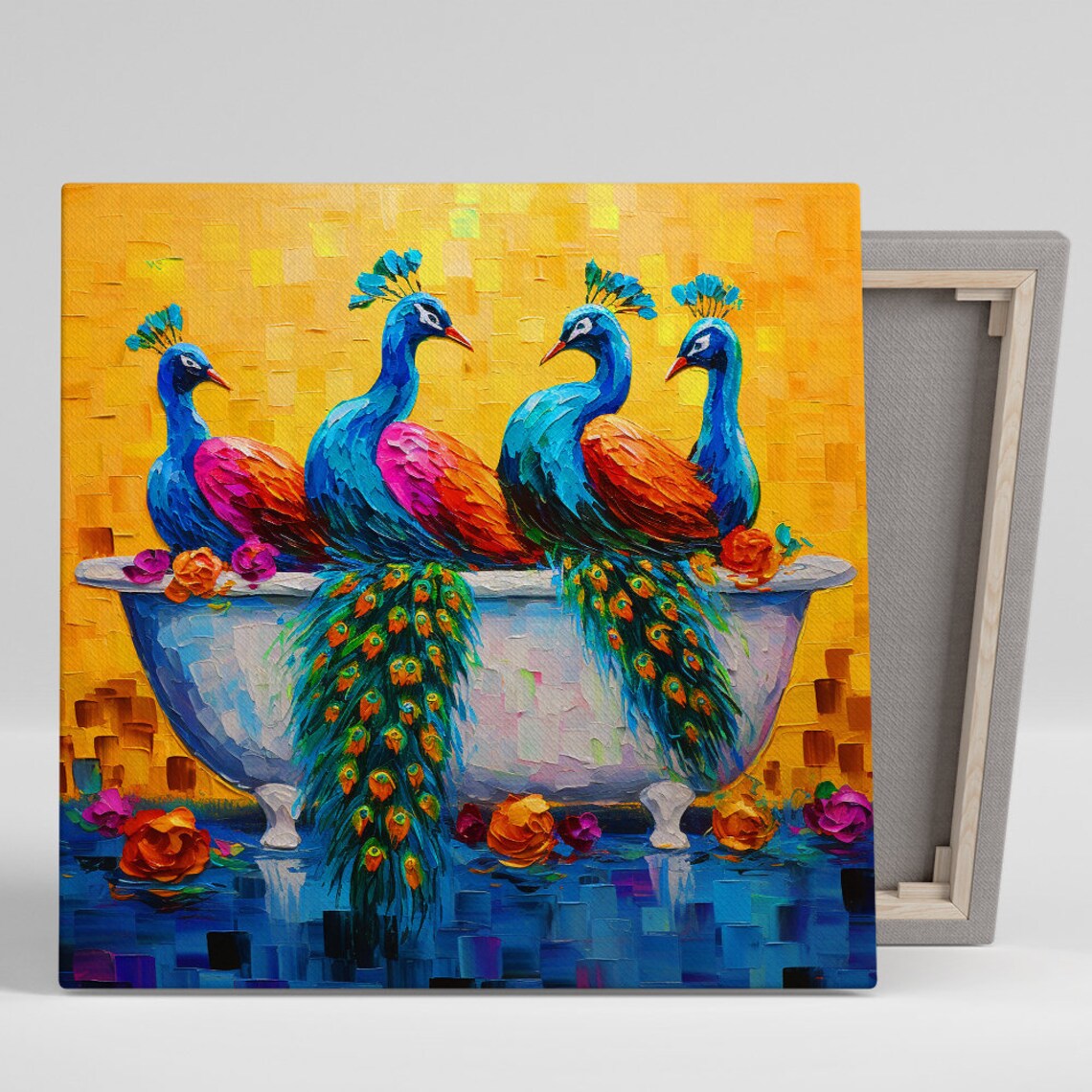 Peacock Art Print, Contemporary Bohemian Glam