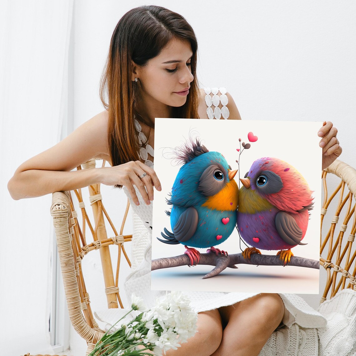 Lovebirds Valentine's Day Love Art Print, Romantic Decor - Image 3