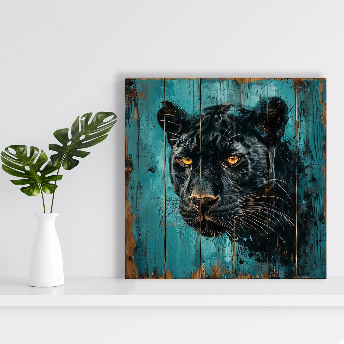 Panther Art Print, Contemporary Rustic Wall Decor - Image 2