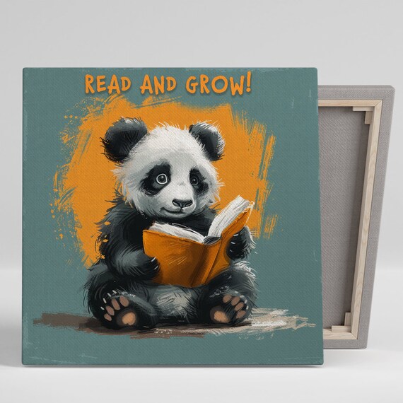 Panda Literary Inspiration, Whimsical Art Print