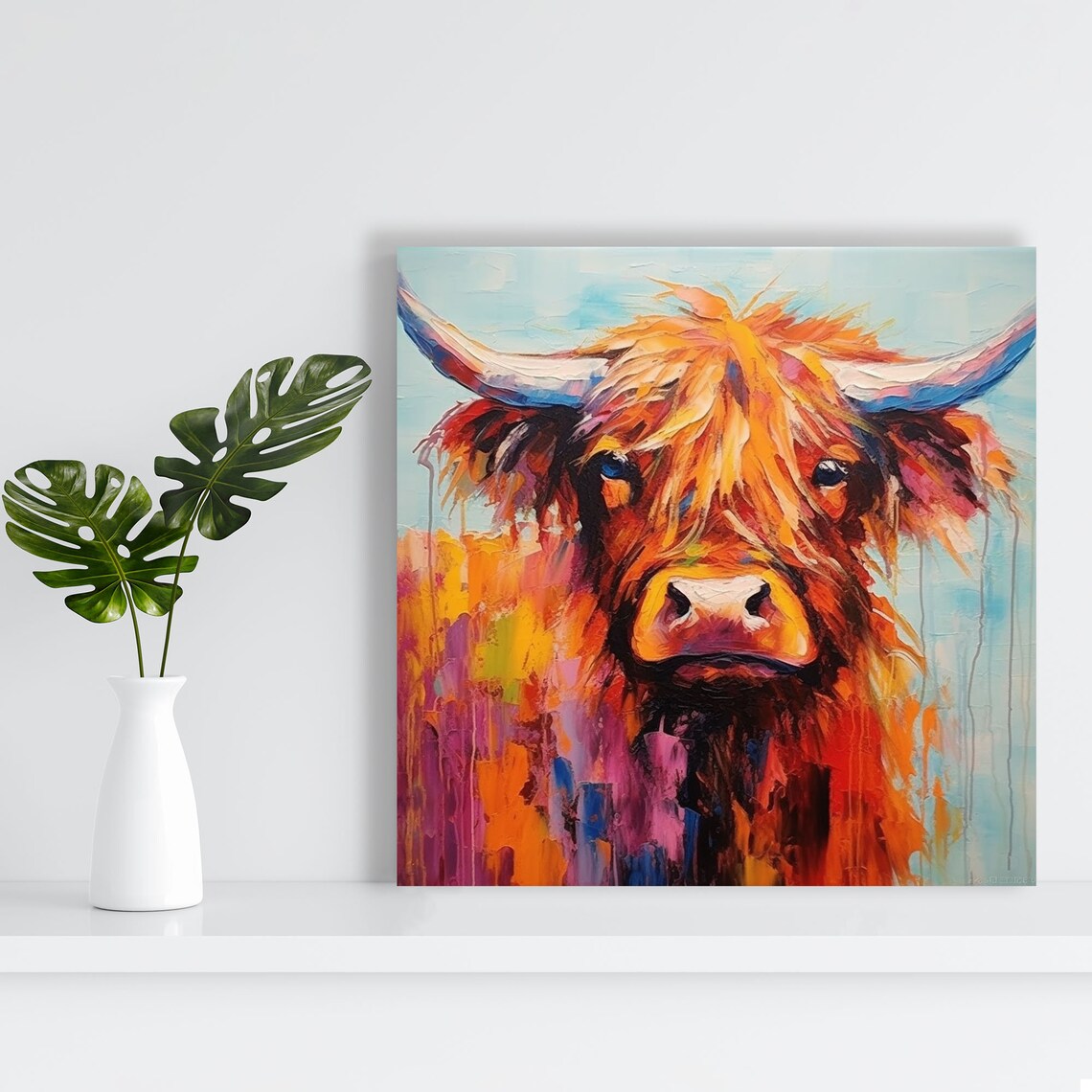 Highland Cow Wall Art Print, Farm Animal Decor - Image 3