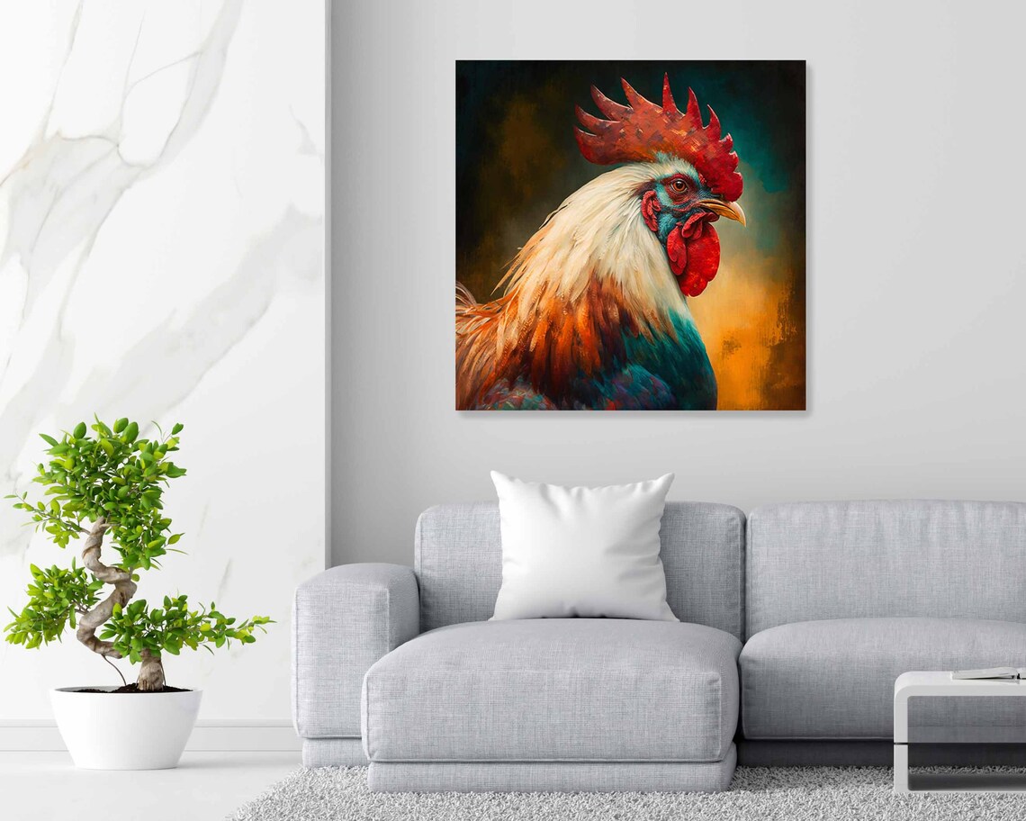 Rooster Rustic Wall Art Print, Farmhouse Decor - Image 4