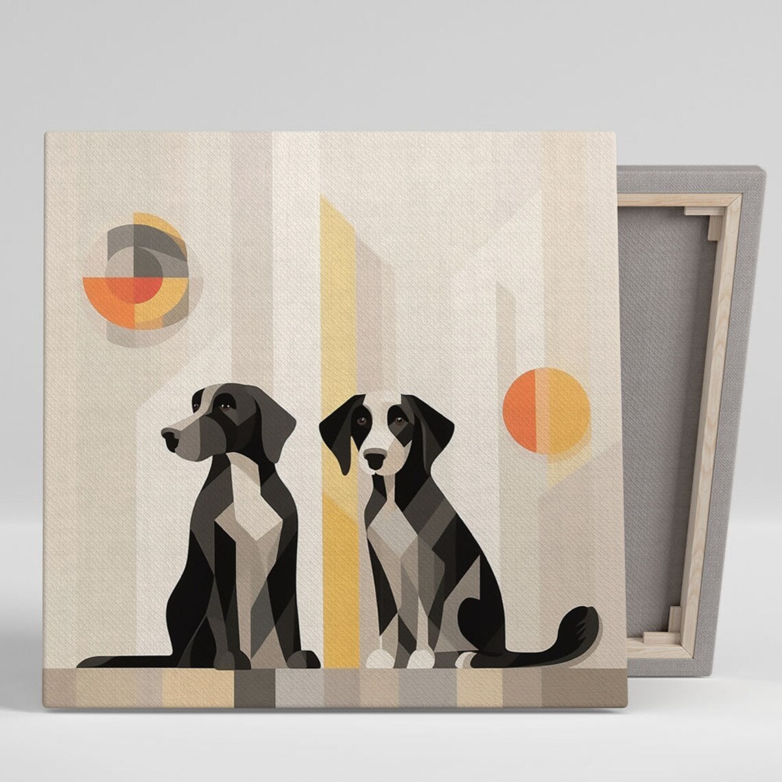 Abstract Dogs, Contemporary Minimalist Art Print