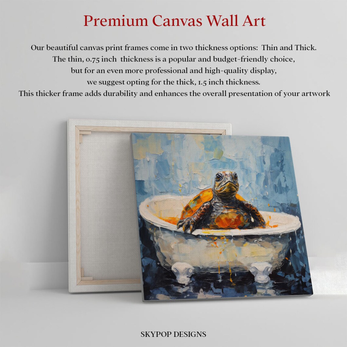 Turtle in Bathtub Bathroom Wall Art Poster - Image 2