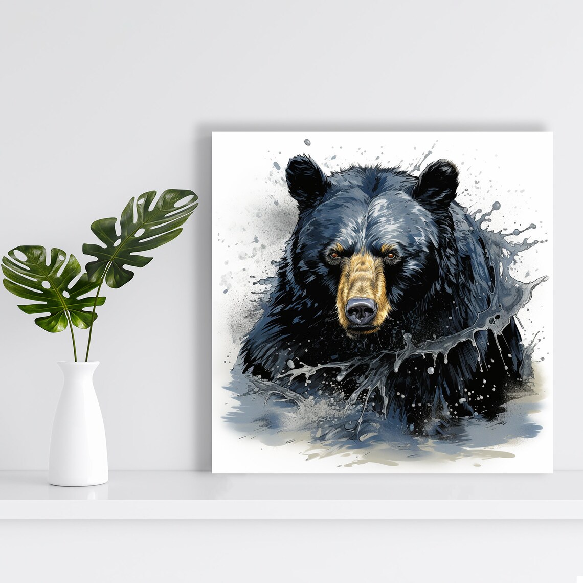 Bear Wildlife Art Print, Rustic Living Room Decor - Image 2