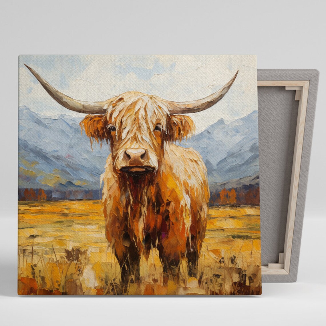 Highland Cow Art Print, Rustic Modern Farmhouse