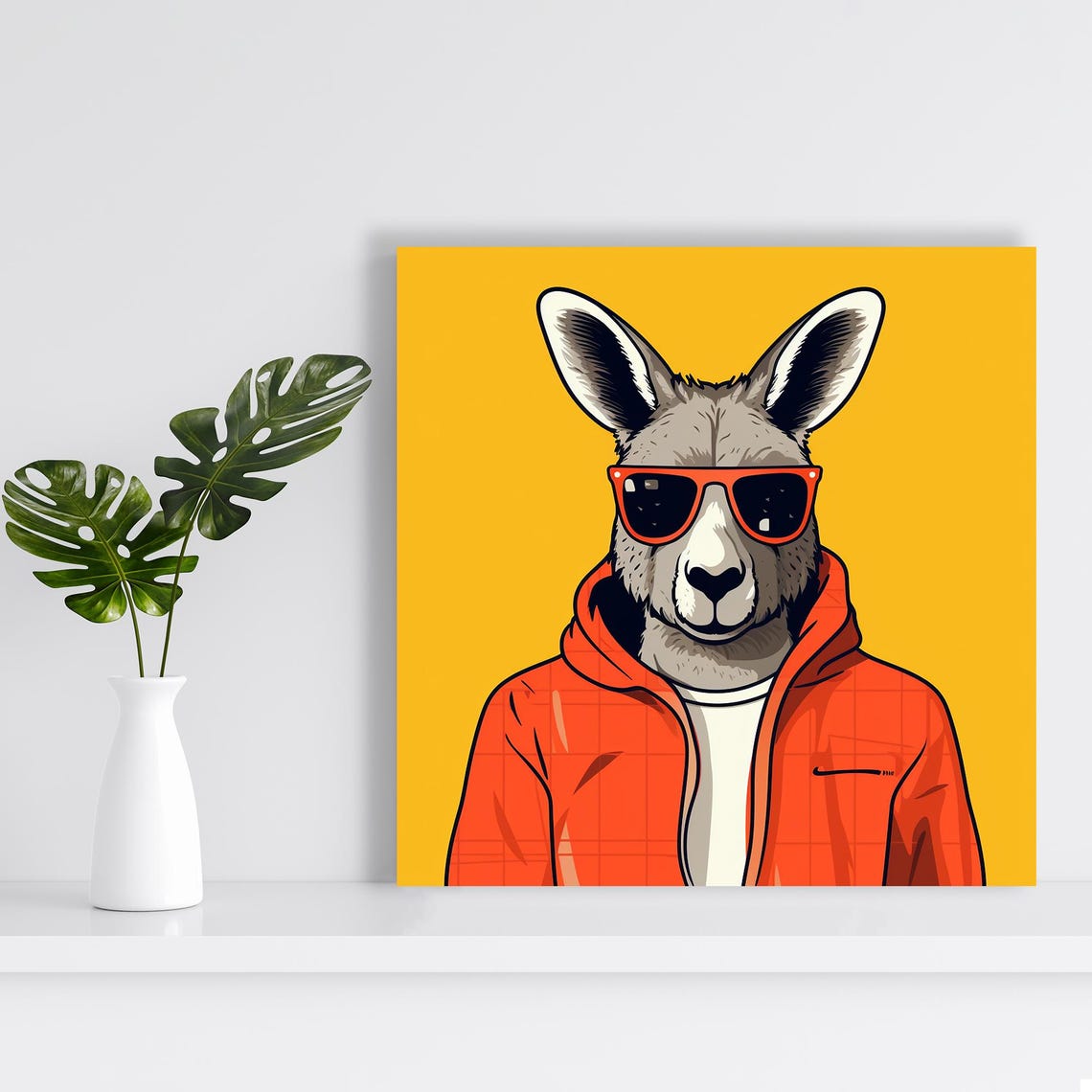 Cool Kangaroo In Sunglasses And Red Jacket Bold Pop Art Poster - Image 2
