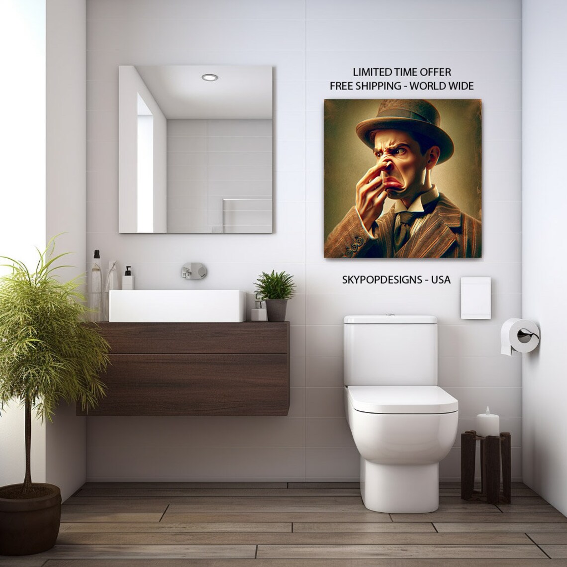 Toilet Humor Bathroom Art Print, Modern Decor - Image 2