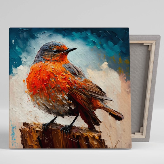 Robin Bird Wall Art Print, Nature Bird Decor for Home
