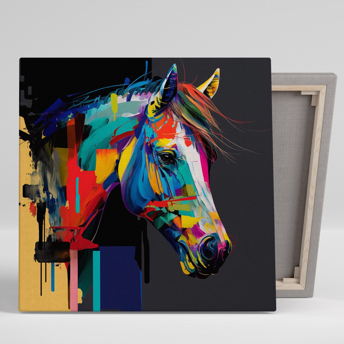 Abstract Horse Art Print, Vibrant Animal Decor