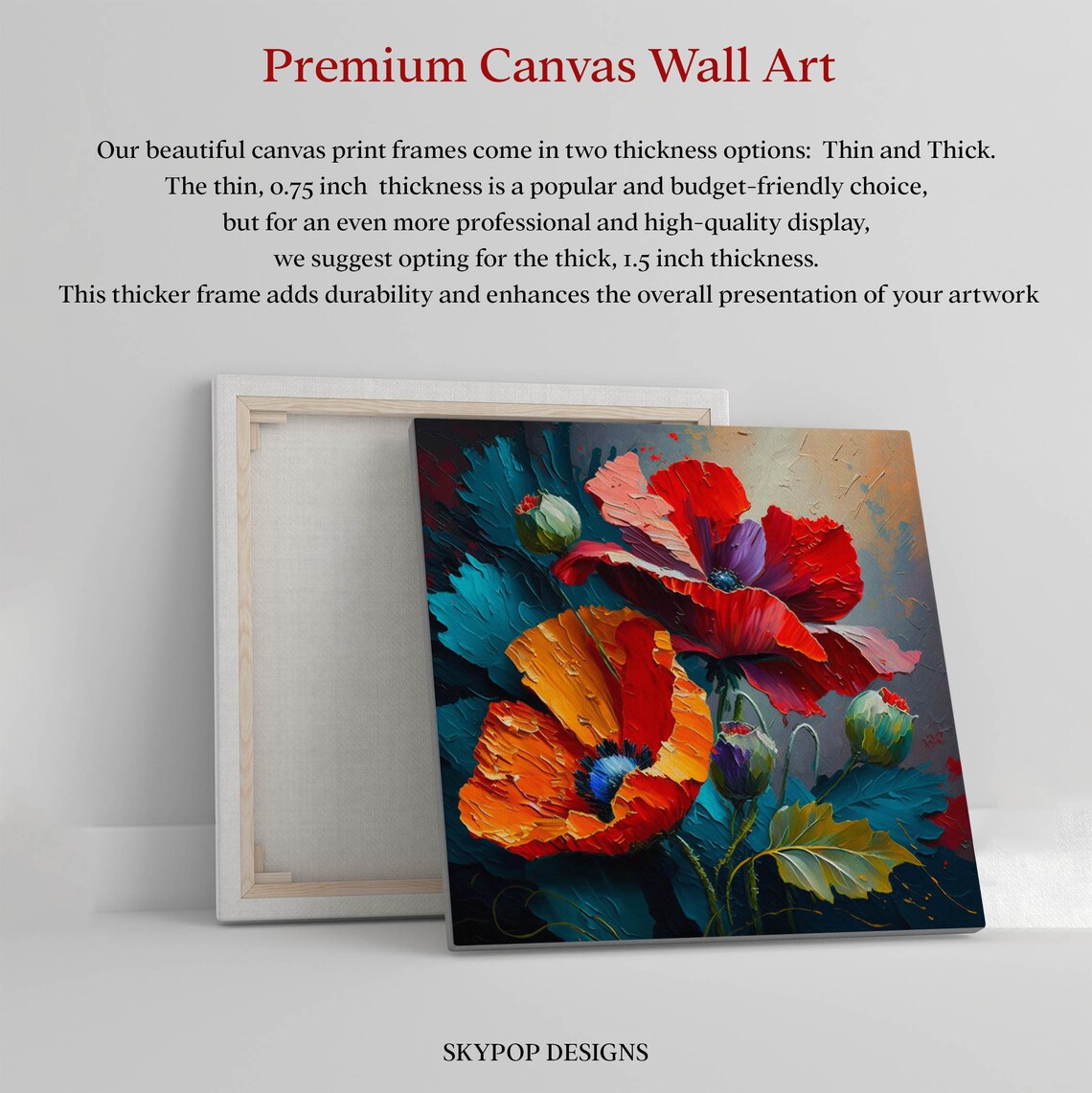 Poppy Flower Art Print, Botanical Home Wall Decor - Image 2