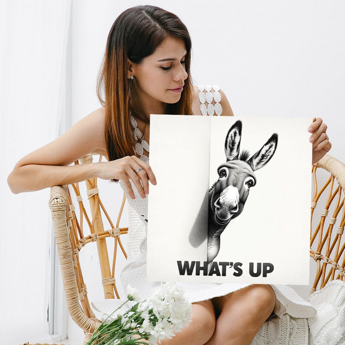 Funny Donkey Wall Art Print, Modern Farm Decor - Image 3