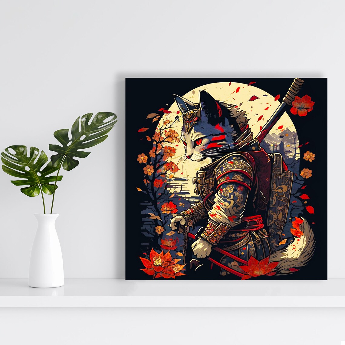 Samurai Cat Warrior, Contemporary Surrealism Art Print - Image 2
