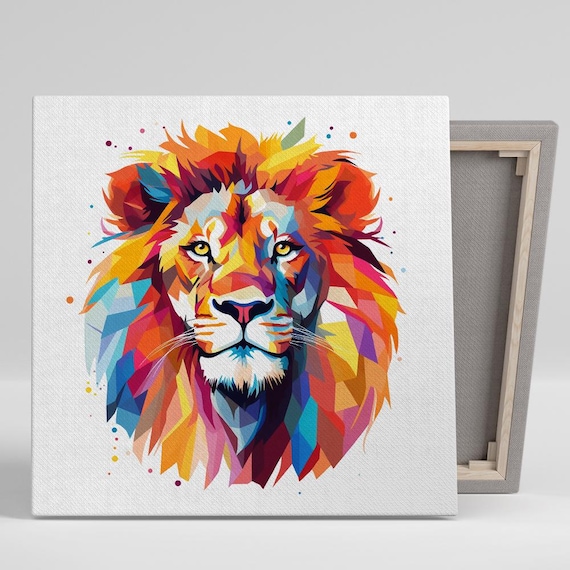 Lion Majesty Pop Art Wall Art Print, Bohemian Decor