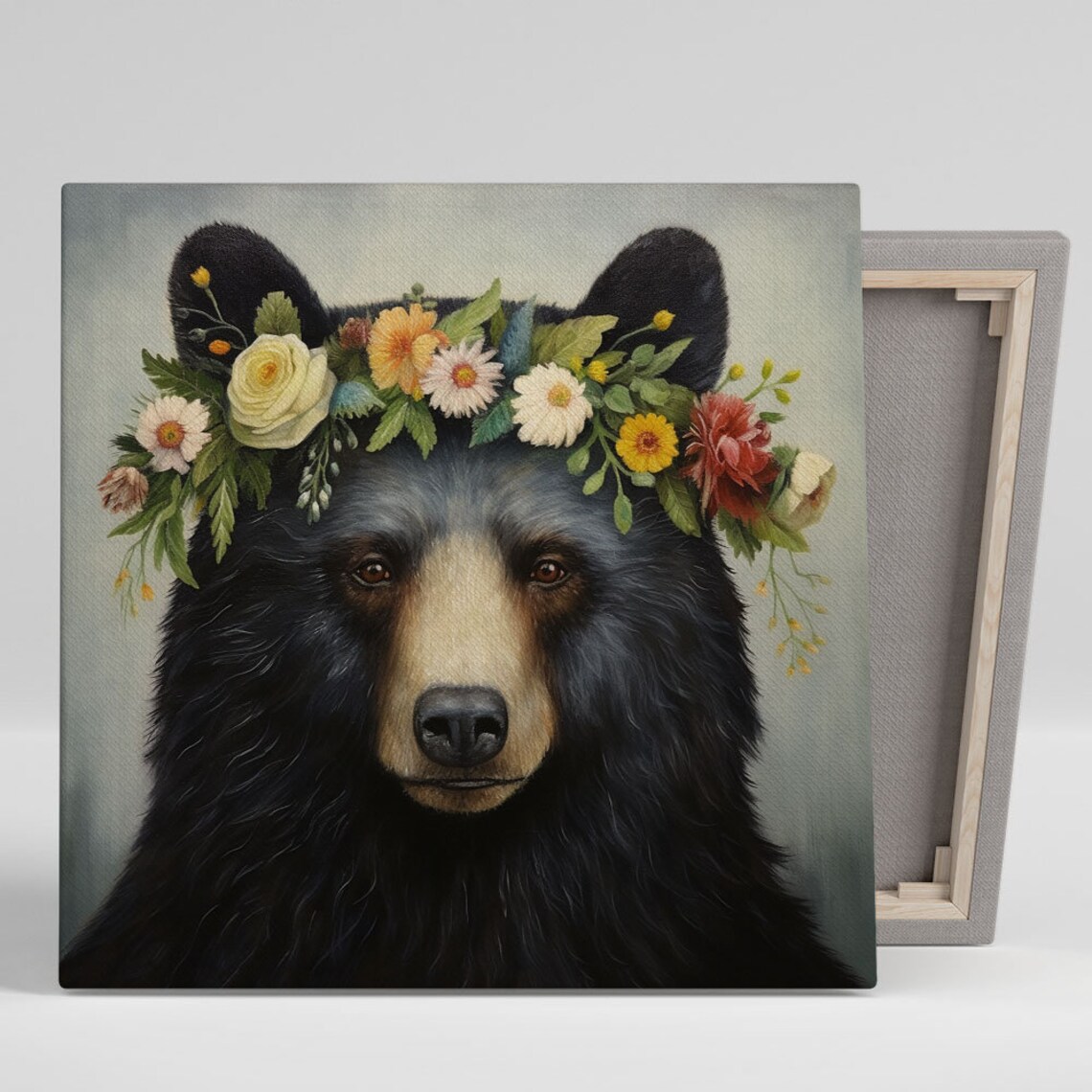Black Bear Wildlife Wall Art Print, Living Room Decor