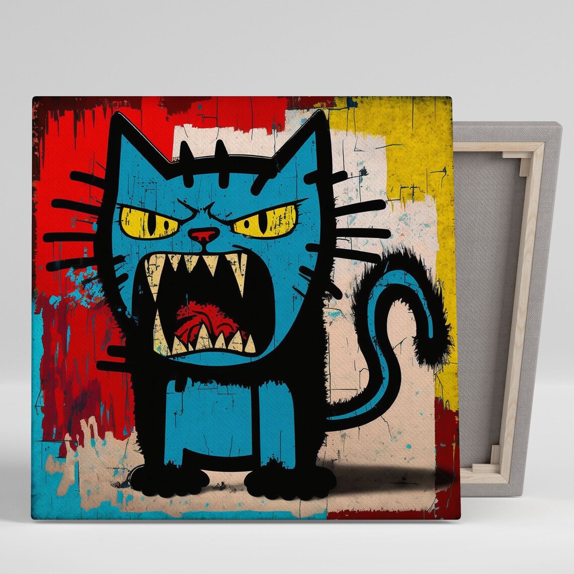 Angry Cat Wall Art Print, Animal Lovers Decor