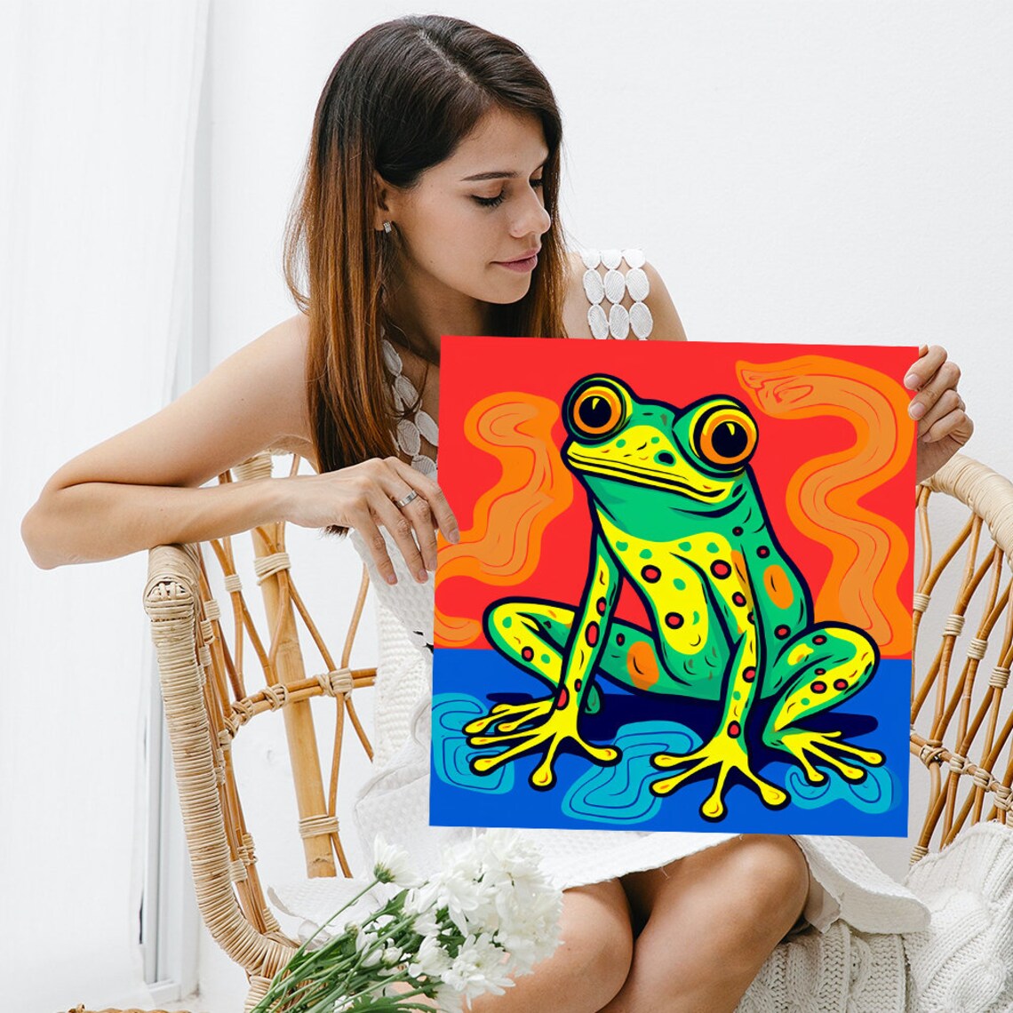 Frog Fusion Whimsical Pop Art Poster, Game Room Decor - Image 3