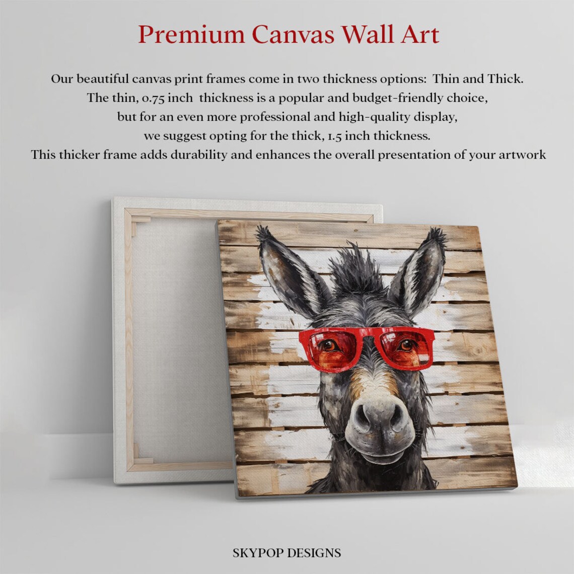 Donkey With Glasses, Abstract Animal Art Print - Image 2