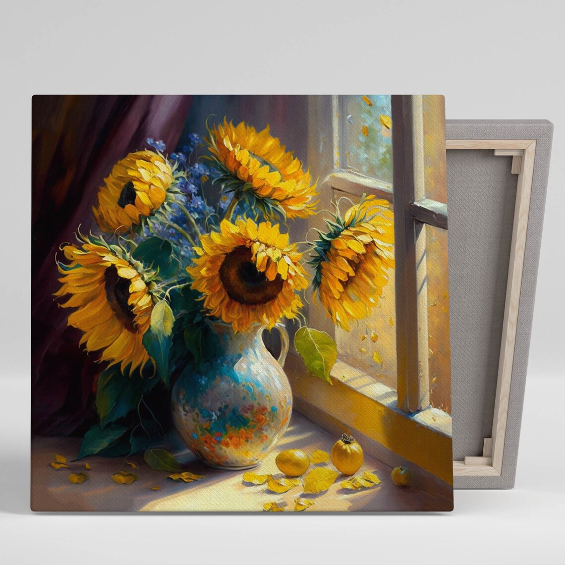Watercolor Sunflower Art Print, Botanical Wall Decor