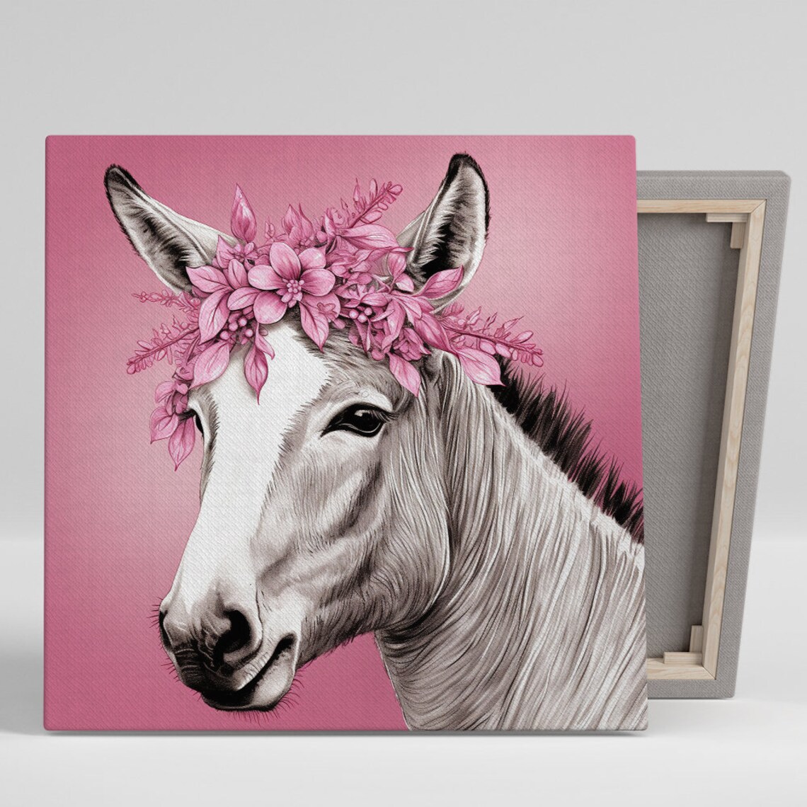 Blossoming Donkey Dreams Animal Decor Art Print