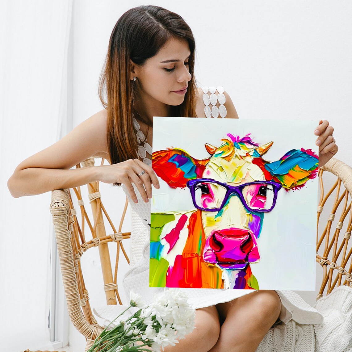 Pop Art Bovine Vision, Whimsical Decor Art Print - Image 3