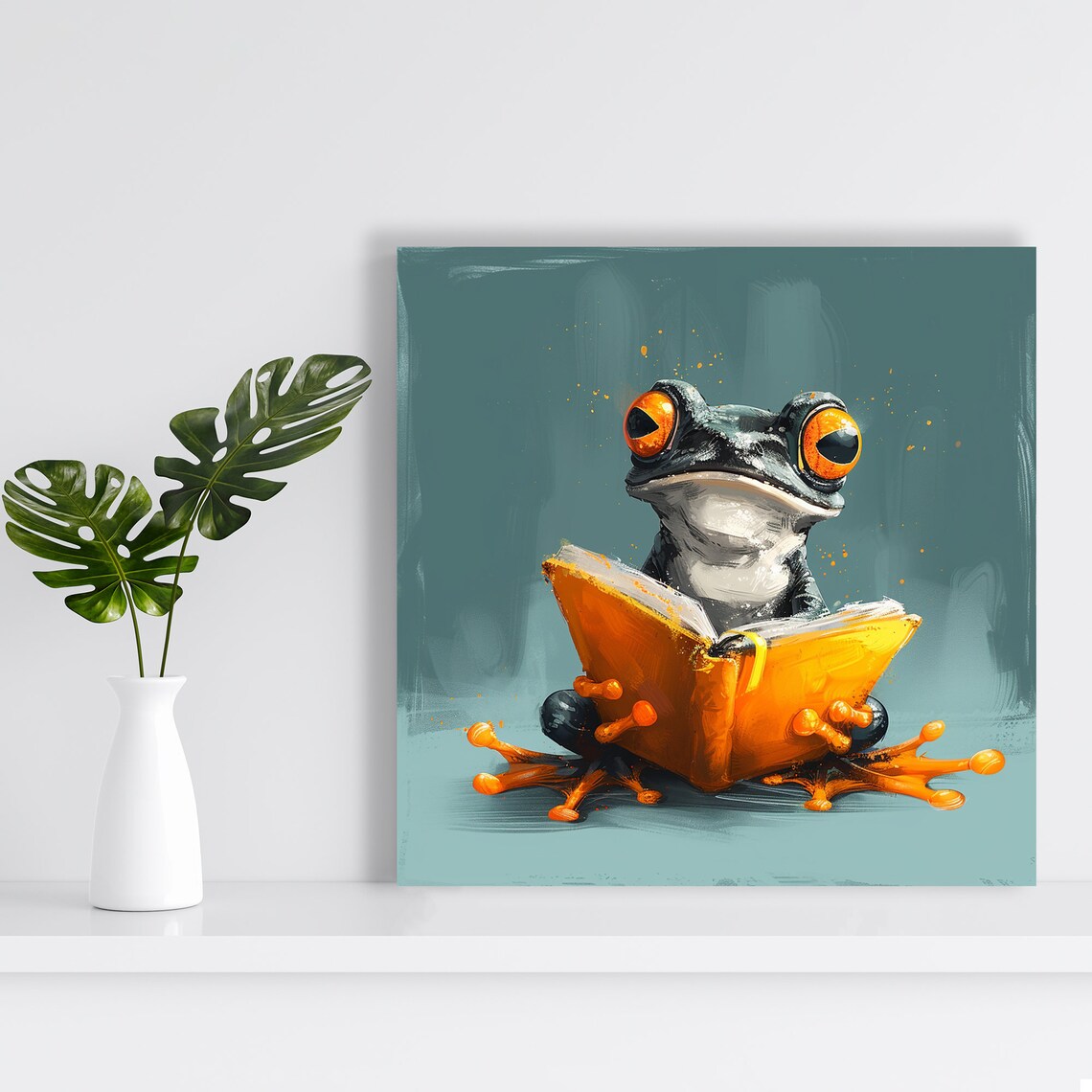 Bibliophile Frogs Enlightenment, Whimsical Art Print - Image 2