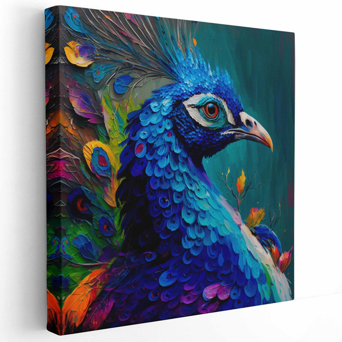 Peacock Contemporary Wall Art Print, Exotic Decor - Image 3