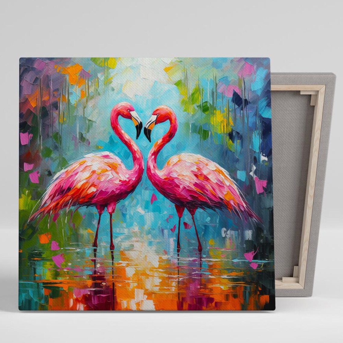 Flamingo Love, Contemporary Bohemian Art Print