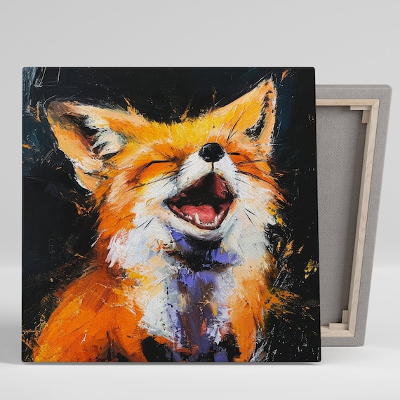 Whimsical Fox Art Print, Modern Living Room Decor