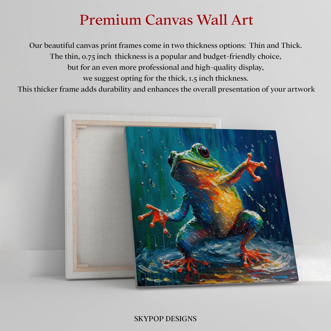 Frog Dancing in the Rain Art Print, Nature Decor - Image 2