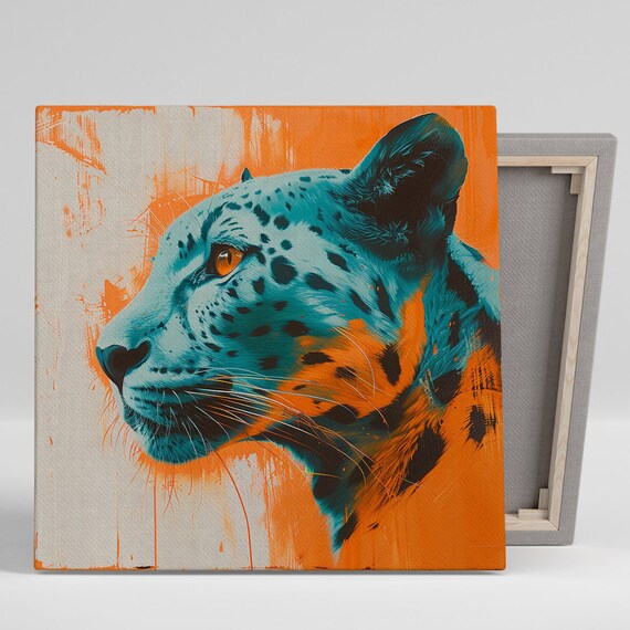 Leopard Gaze Contemporary Animal Wall Art Print