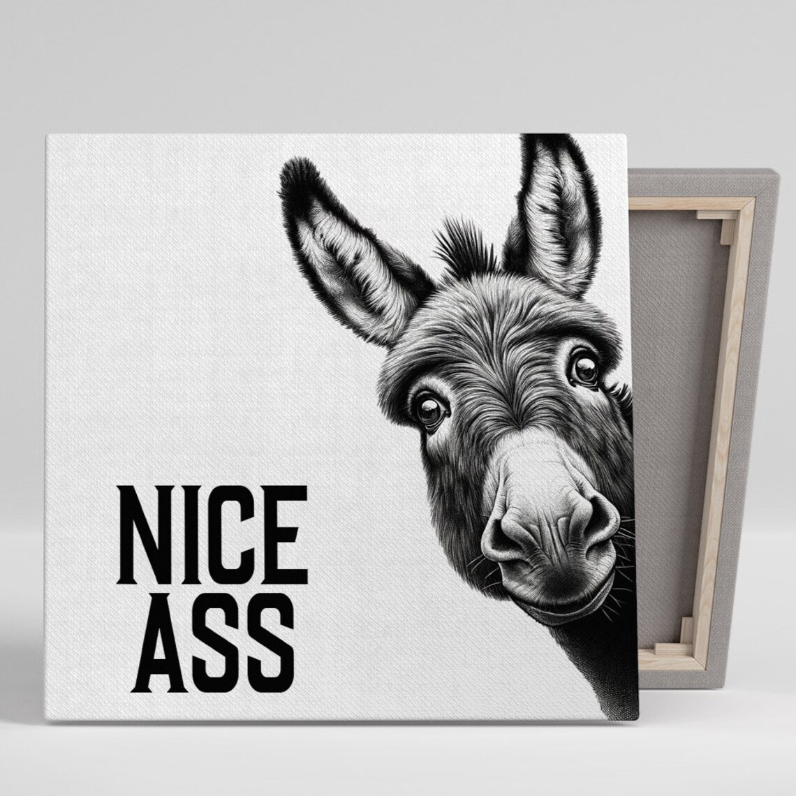 Donkey Bathroom Decor, Funny Animal Art Print