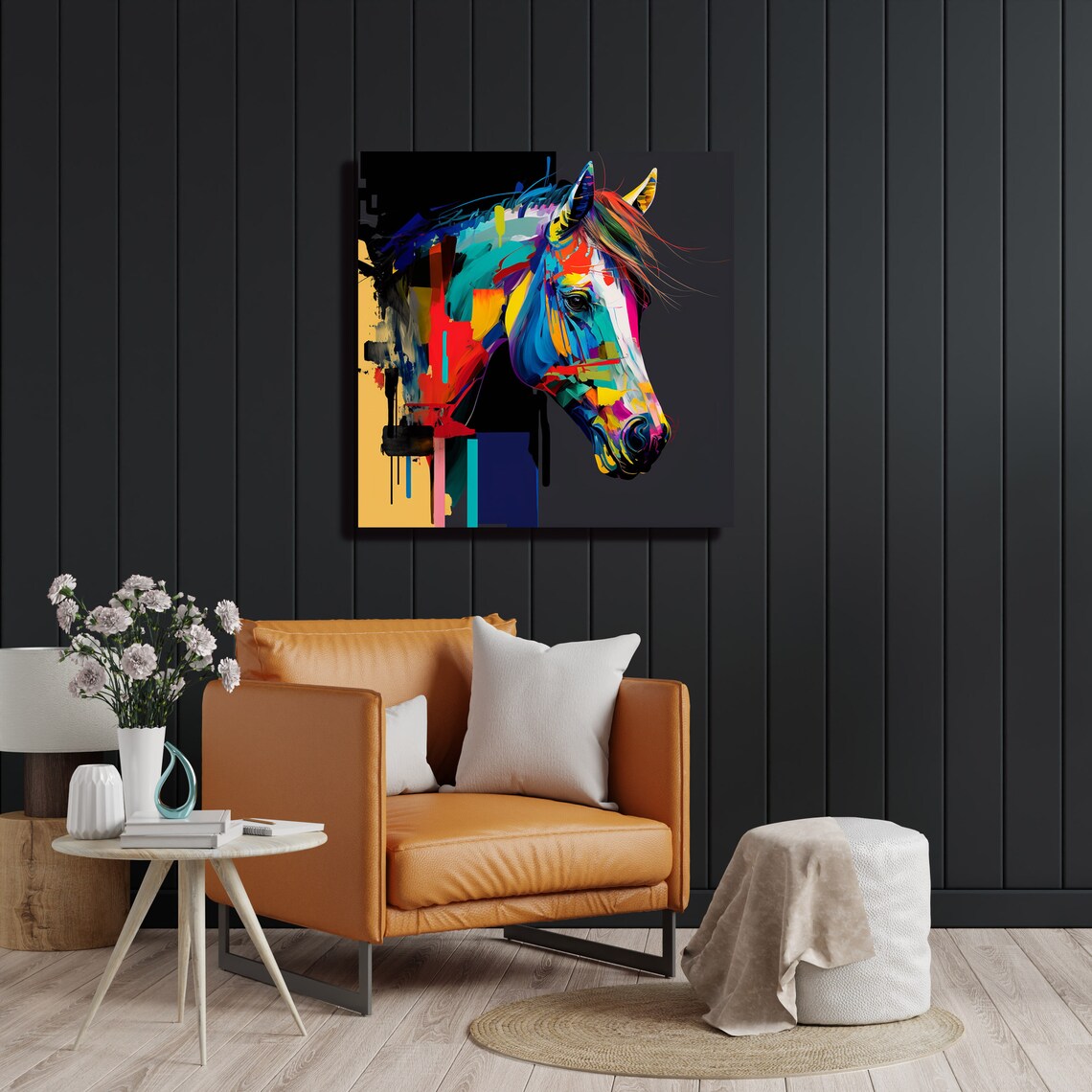 Abstract Horse Art Print, Vibrant Animal Decor - Image 3
