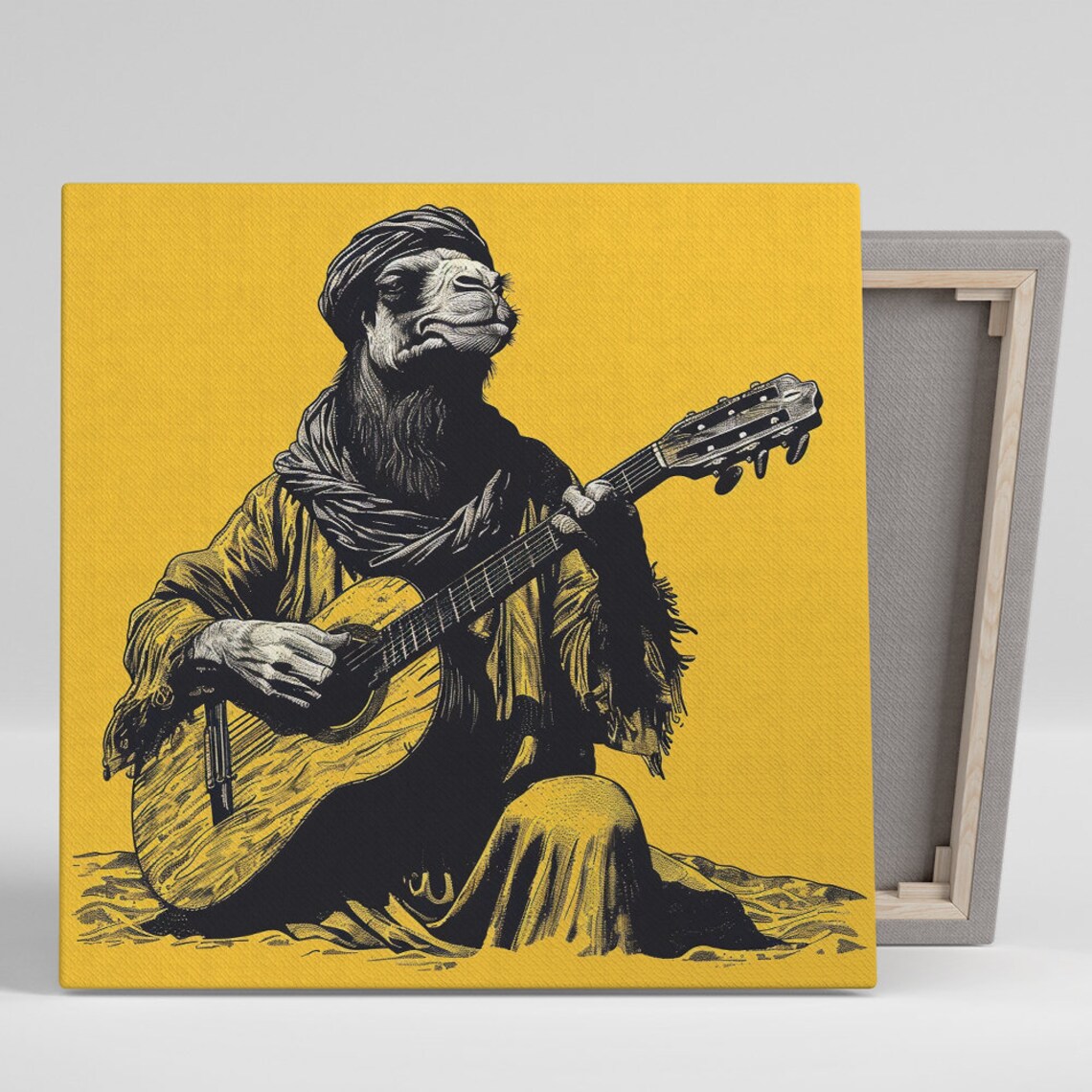 Desert Troubadour Wall Art Or Poster Music Vintage Bohemian Decor Living Room Office Bedroom Wall Art Yellow Black Brown Print