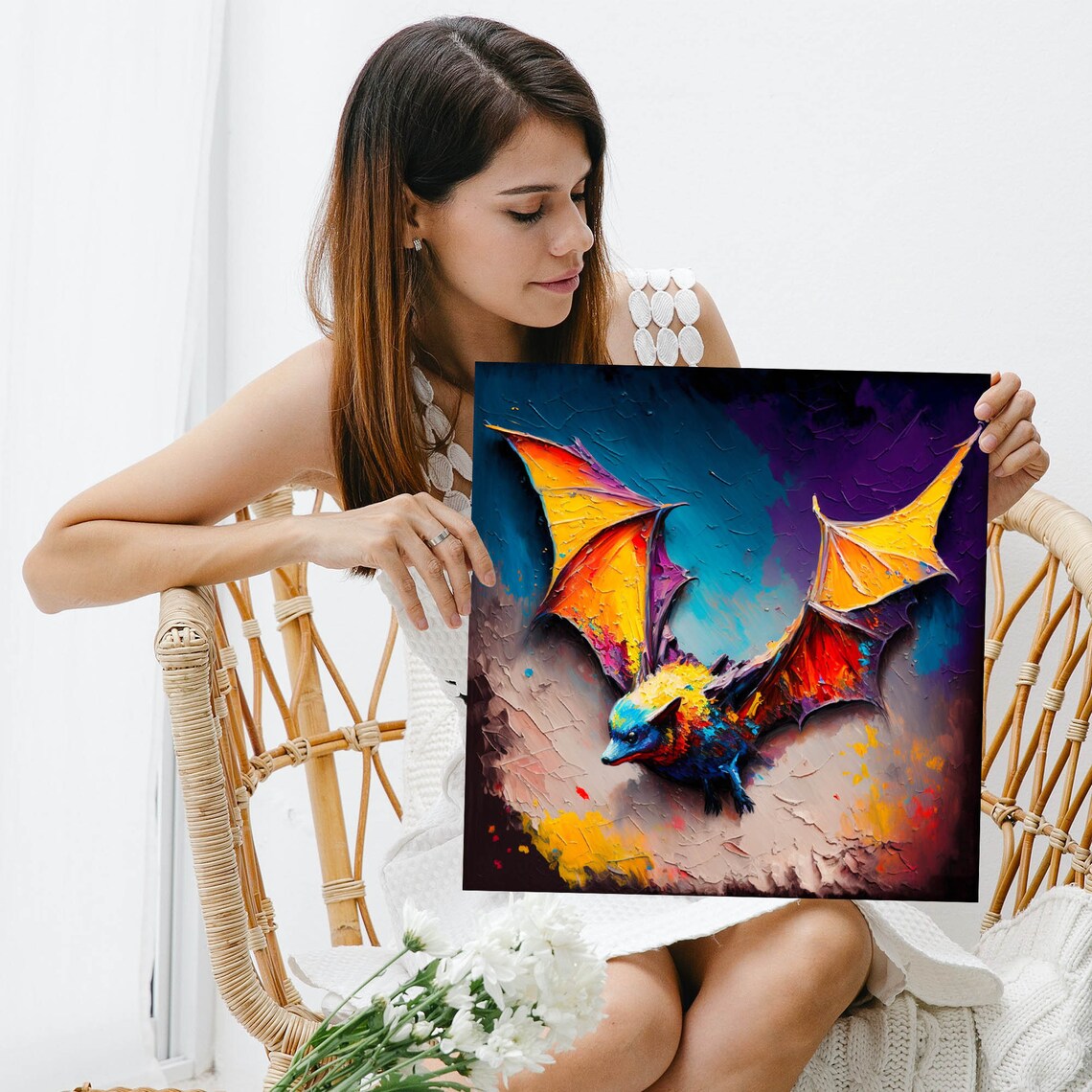Bat Wall Art Print, Abstract Modern Home Decor - Image 3