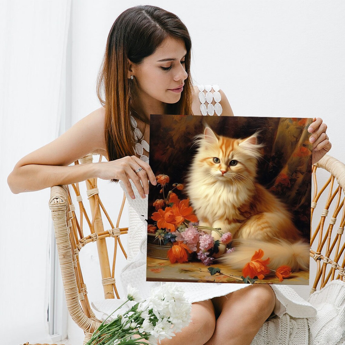 Cat Wall Decor, Contemporary Animal Art Print - Image 3