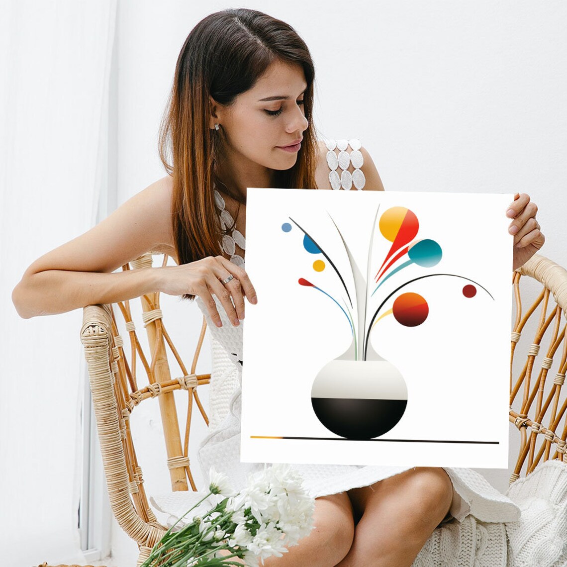 Abstract Vase Modern Still Life, Contemporary Art Print - Image 3
