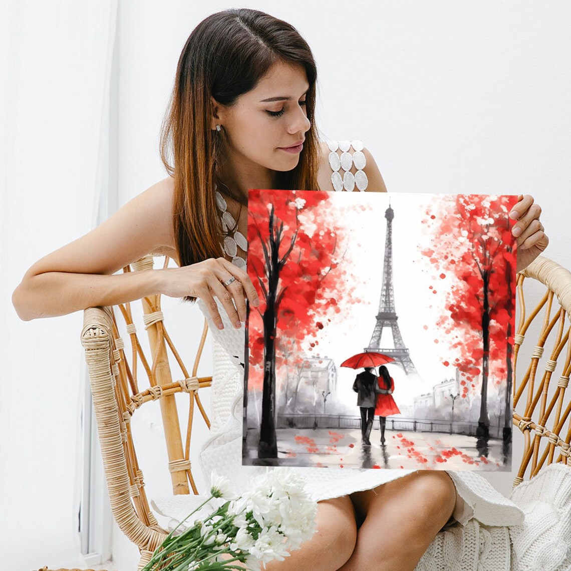 Love in Paris Minimalist Travel Poster Art Print - Image 3