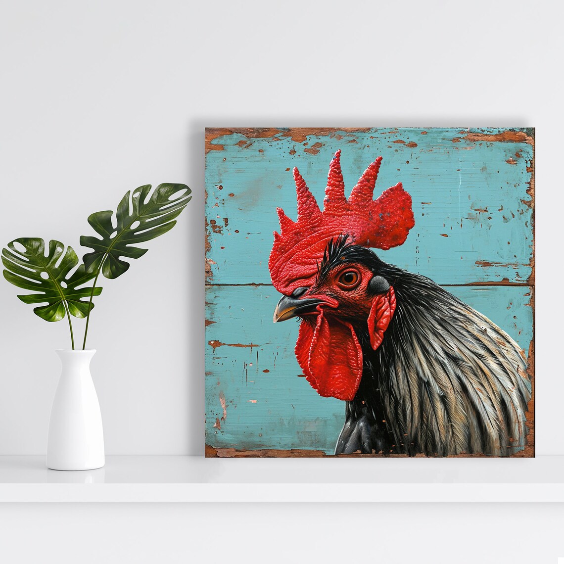Rooster Vintage Farmhouse Art Print for Kitchen - Image 2