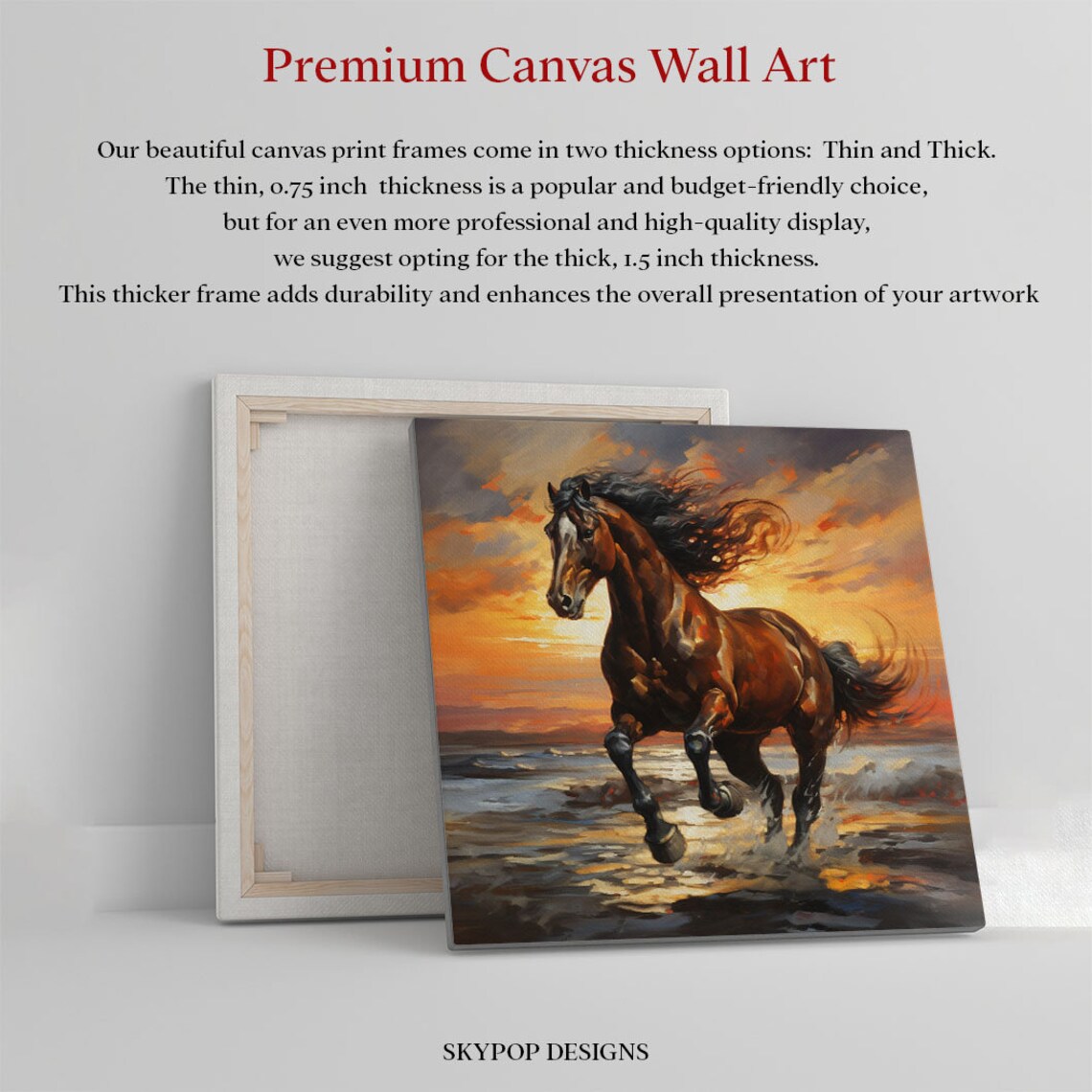 Wild Horses Modern Wall Art Print, Contemporary Decor - Image 3