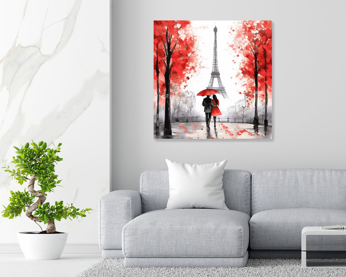 Love in Paris Minimalist Travel Poster Art Print - Image 2