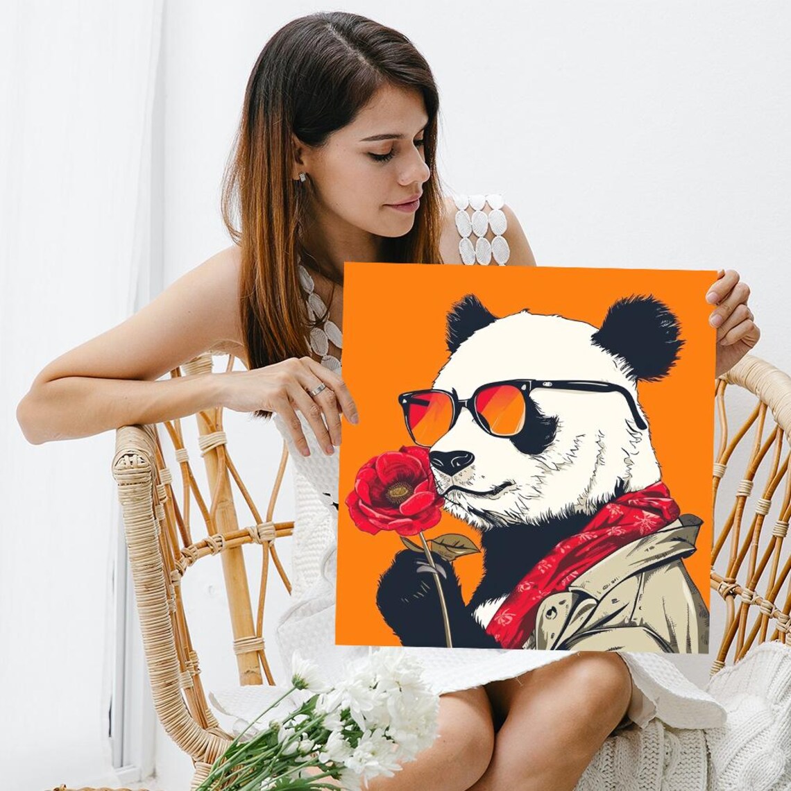 Panda Blossom Pop Art Poster, Whimsical Decor - Image 3