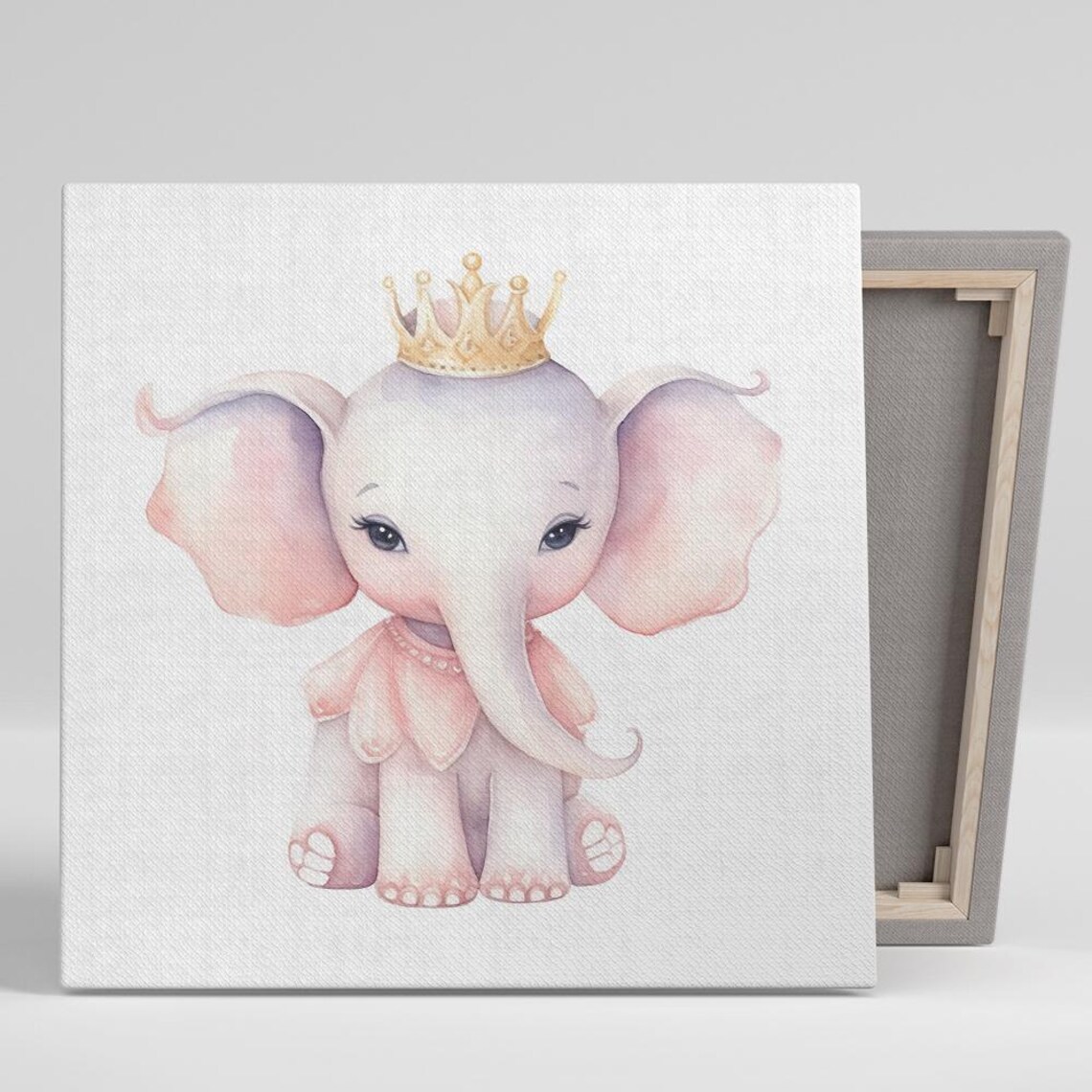 Royal Baby Elephant Princess Nursery Art Print