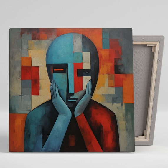 Abstract Face Wall Art Or Poster Modern Wall Decor Contemporary Design Unique Wall Art Whimsical Wall Art Artful Wall Hangings