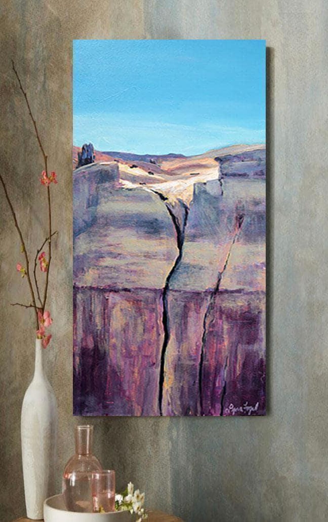 Ghost Ranch New Mexico Purple Canyon Rock Crevice Painting Poster - Image 4